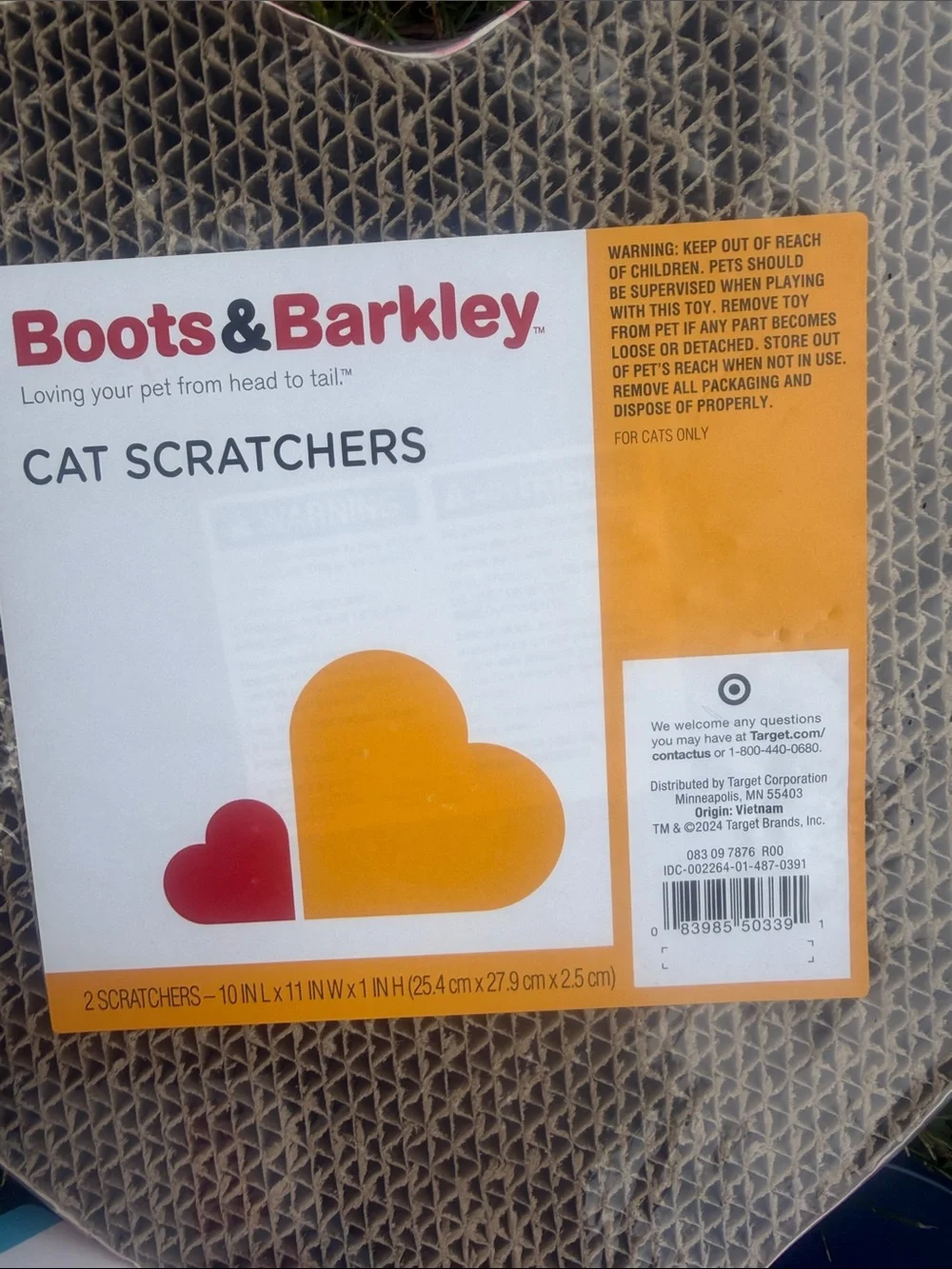 Boots & Barkley Pink Plush Milkshake Cat Toy with Blue Dish and Heart Scratcher